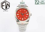 Rolex Oyster Perpetual 3230 Movement 41mm Red Face Blue Lume 904L Steel Watch